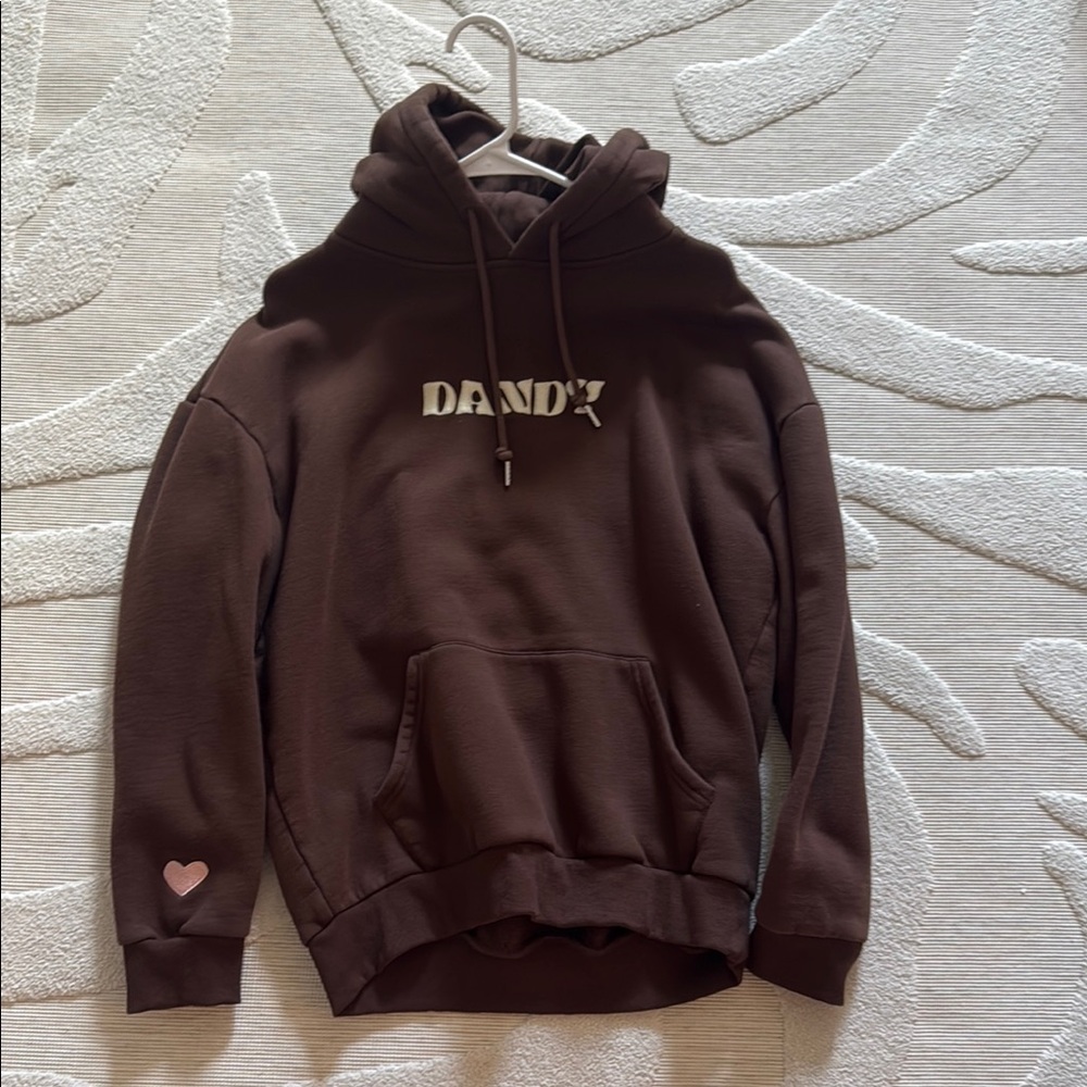 Brown Dandy Hoodie with Heart Detail